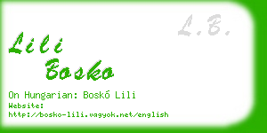 lili bosko business card