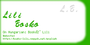 lili bosko business card